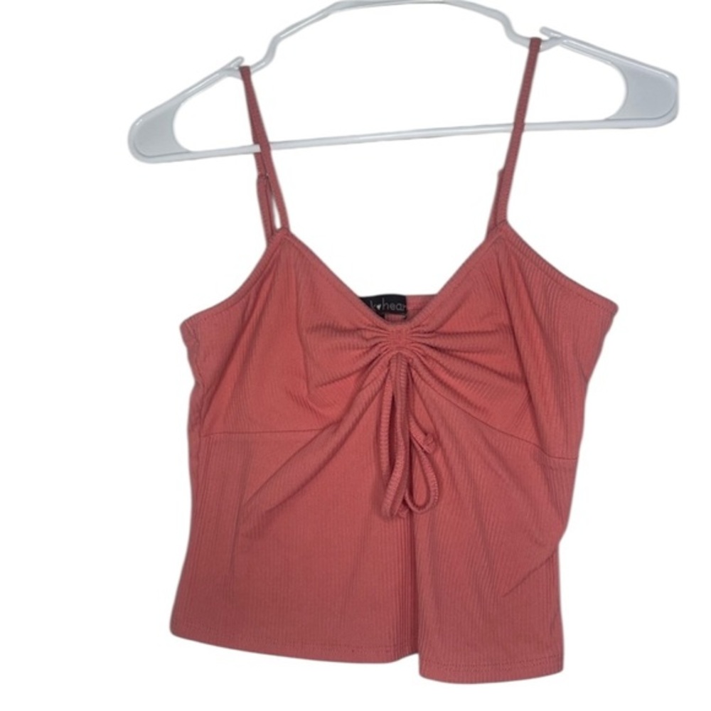 Derek Heart Coral Ribbed Knit Top